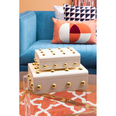 Large Cream and Gold Trinket Box | Frida