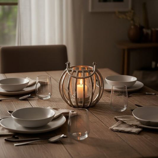 Aura Small Silver Finish Lantern