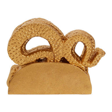 Gold Set of 4 Coasters with Holder | Serpent