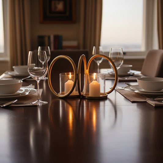 Aura Small Gold Finish Double Candle Holder