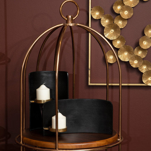 Daito Black and Gold Finish Candle Holder