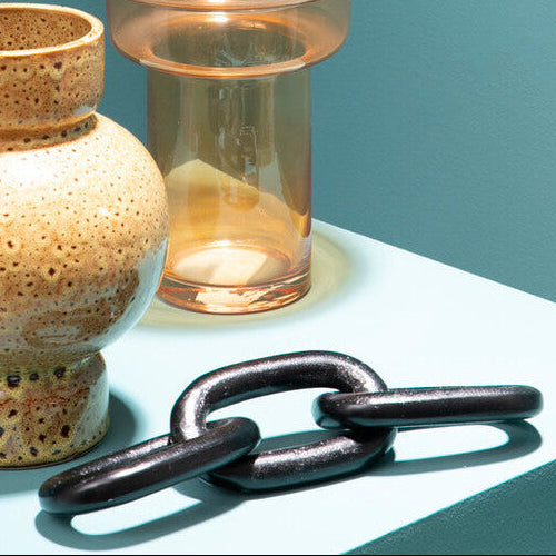 Prato Large Black Aluminium Chain Sculpture