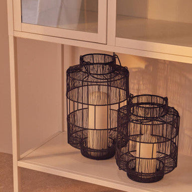 Enzo Small Black Wire Lantern