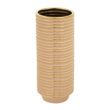 Large Blush Pink and Gold Ceramic Vase | Haldis