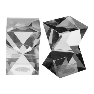 Set of 2 Crystal Geometric Bookends in Grey Finish | Carrie