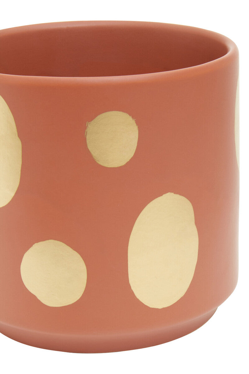 Yuri Small Terracotta Gold Spotted Planter