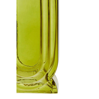 Edan Small Olive Green Glass Vase