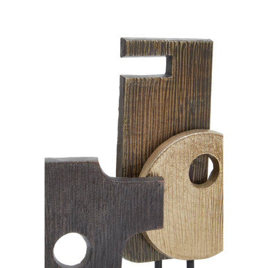 Simbolo Large Assorted Colour Metal Sculpture On Marble Base