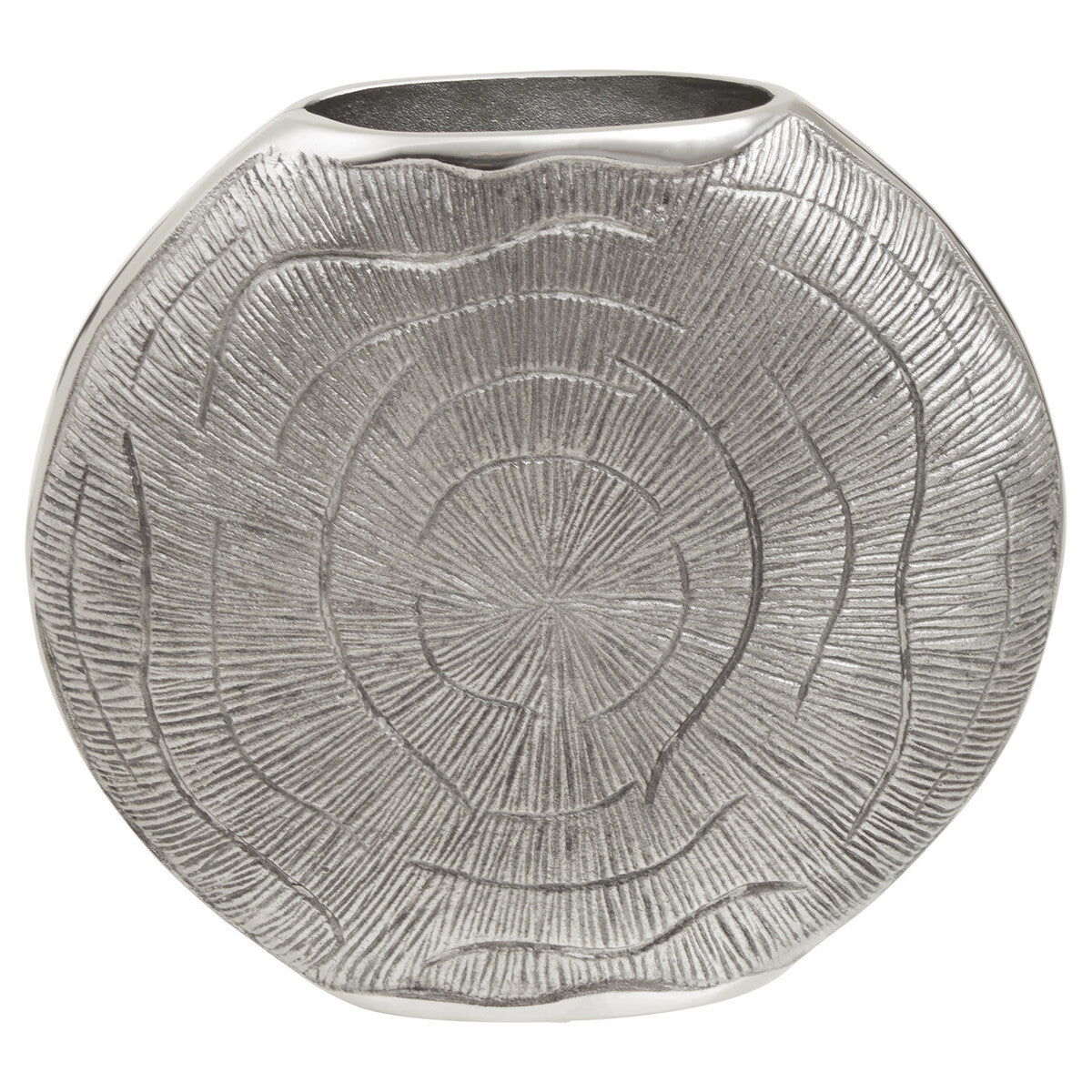 Silva Large Oak Effect Silver Finish Vase