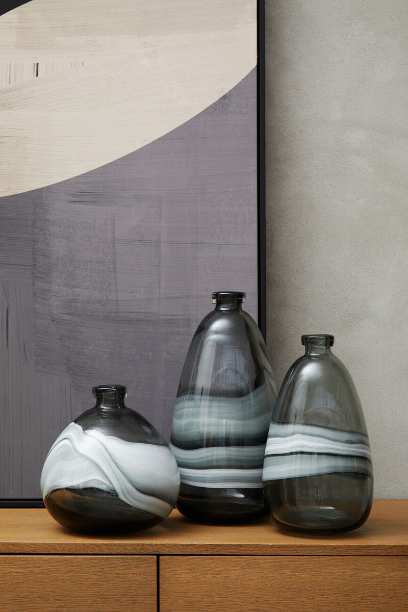 Halla Medium Grey Bottle Vase
