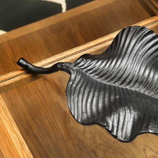 Prato Black Finish Leaf Dish