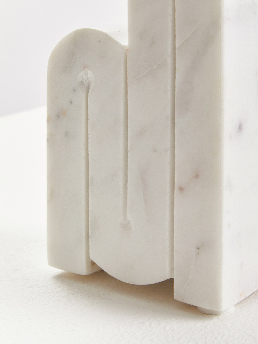 Nason Set of Two White Marble Bookends