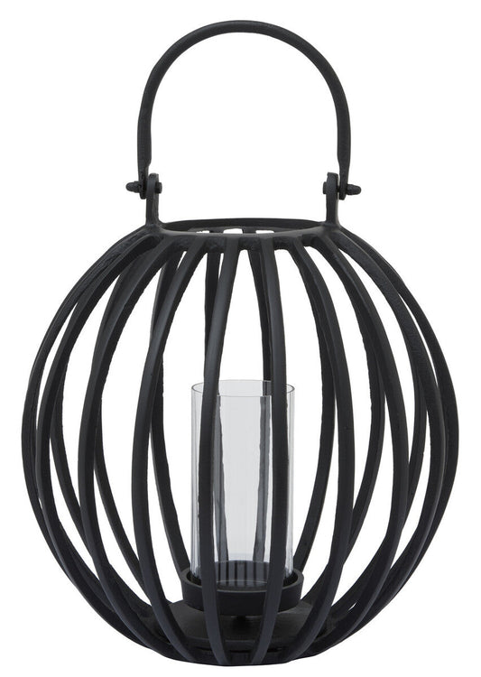 Large Matte Black Finish Lantern | Aura
