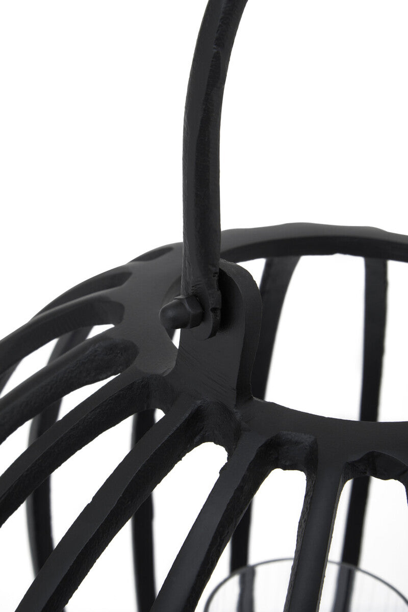 Large Matte Black Finish Lantern | Aura