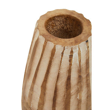Large Wooden Engraved Vase | Arlo