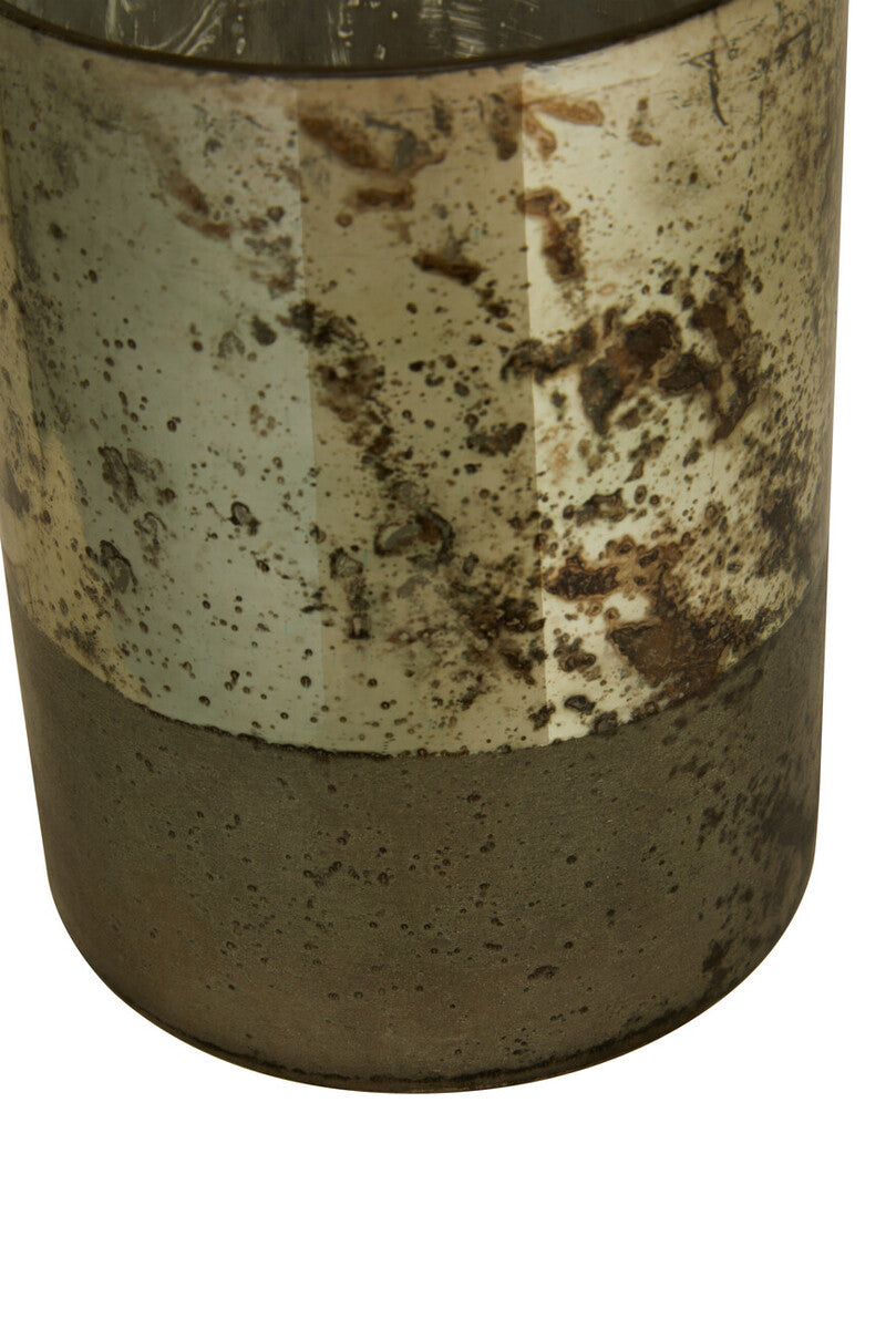 Gaia Small Glass Vase in Metallic Antique Finish