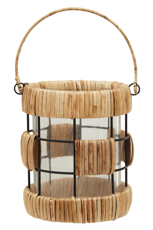 Natural and Black Small Lantern | Kuta