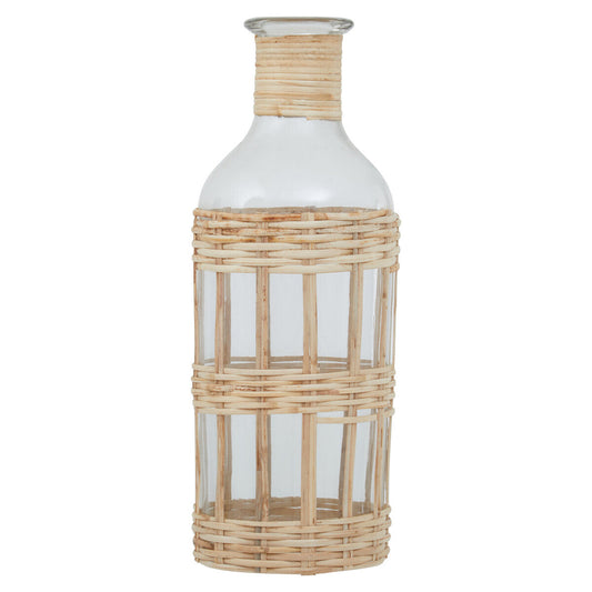 Natural Cane and Glass Large Vase | Kuta
