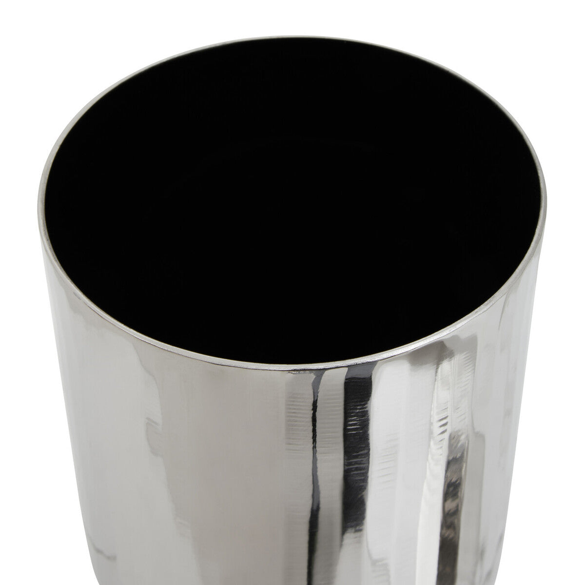 Amreli Silver Metal Large Trinket Box with Vertical Texture