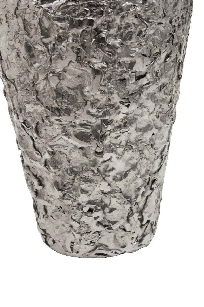 Small Silver Textured Metal Vase | Akola