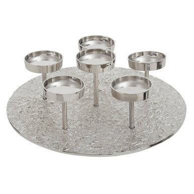 Silver Round 6 Pillar Candle Holder | Akola