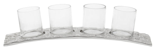 Akola Curved 4 Tealight Holder in Silver