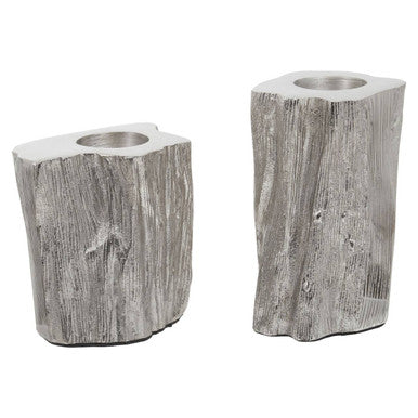 Akola Set Of Two Silver Tealight Holders
