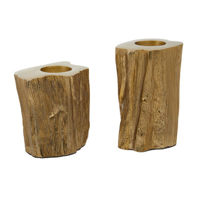 Set Of Two Gold Tealight Holders | Akola