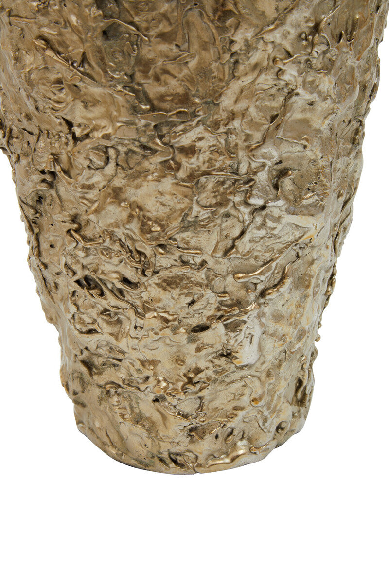 Gold Textured Small Metal Vase | Akola