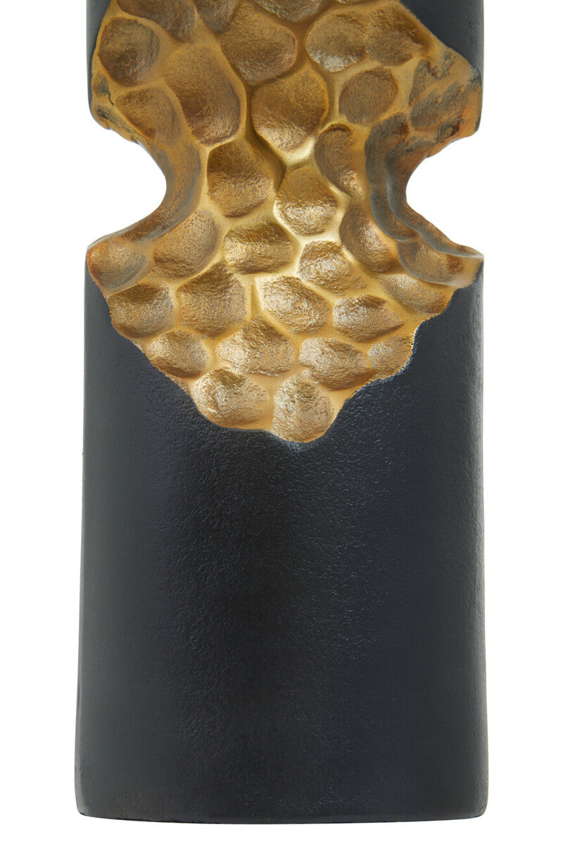 Daito Small Black and Gold Finish Candle Holder