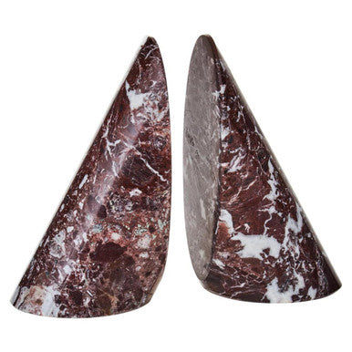 Salmo Set Of Two Red Marble Bookends