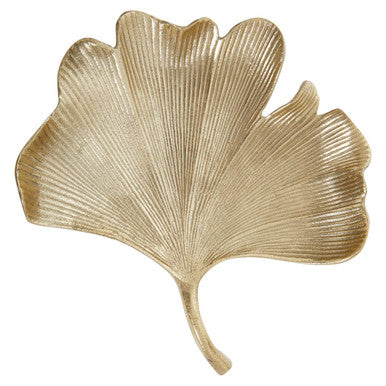 Prato Large Antique Gold Finish Ginkgo Dish