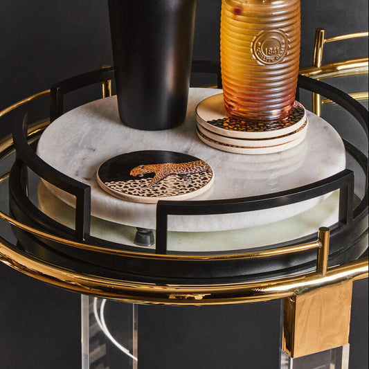 Cruzar Matte Black Mirrored Tray