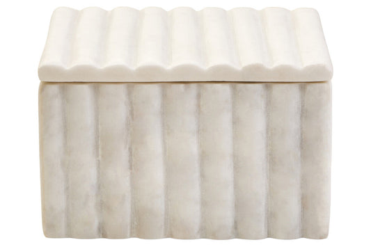 Savio Square White Fluted Marble Box