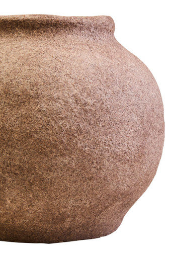 Sanai Cotton Mache And Coco Shell Round Vase