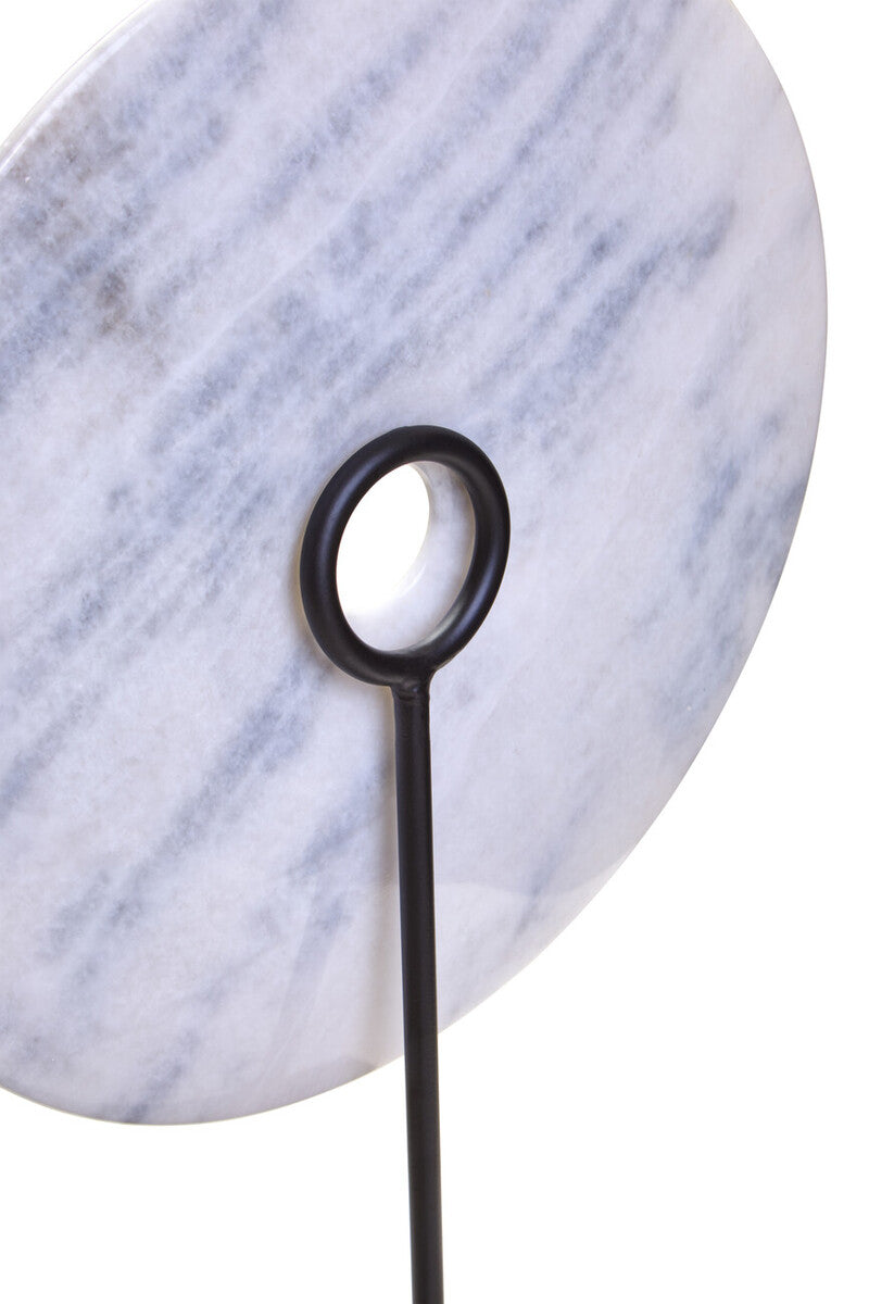 Zoro Extra Large Round White Marble Disc Sculpture
