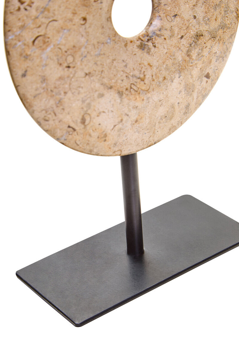 Large Natural Speckled Marble Round Dia 30cm Disc Sculpture | Zoro