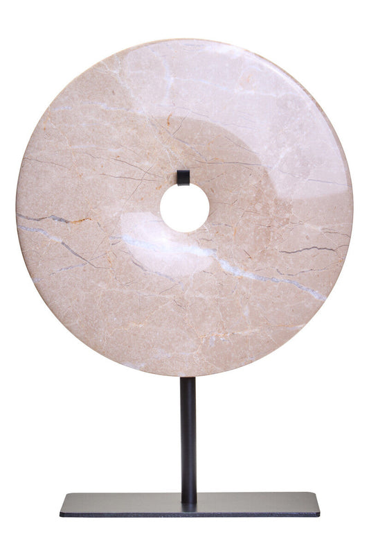 Zoro Small Cream Marble Round Dia 20cm Disc Sculpture