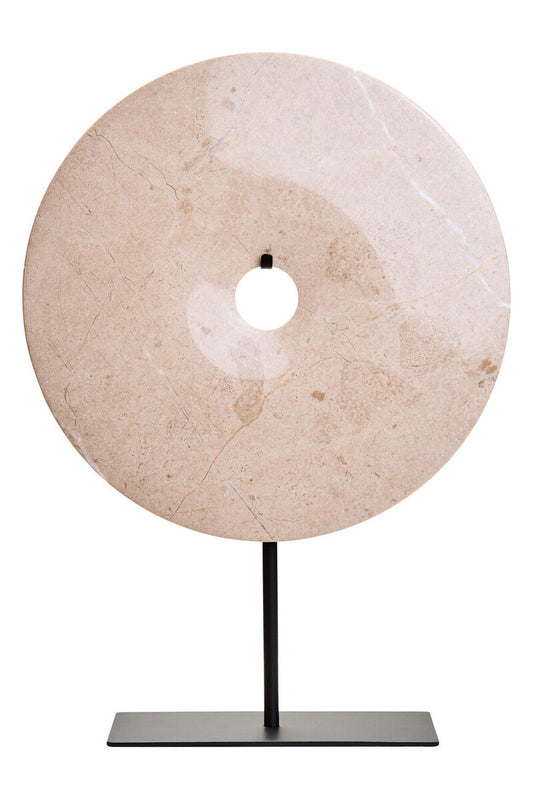Zoro Large Cream Marble Round Dia 30cm Disc Sculpture