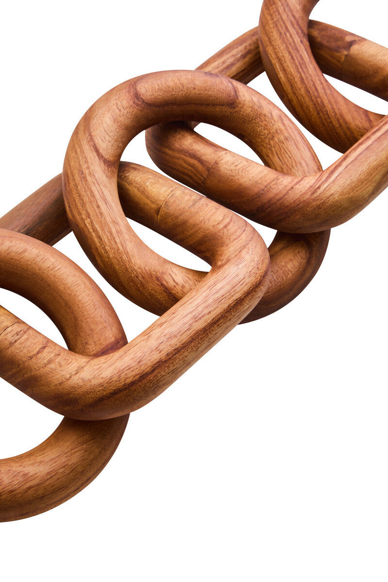Brown Wood Five Link Table Decor Chain | Cato