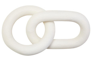 Cato White Wood 2 Link Chain Decor