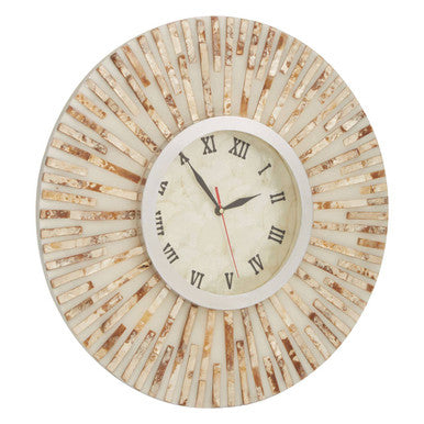 50cm Dia Natural Shell Wall Clock | Palu