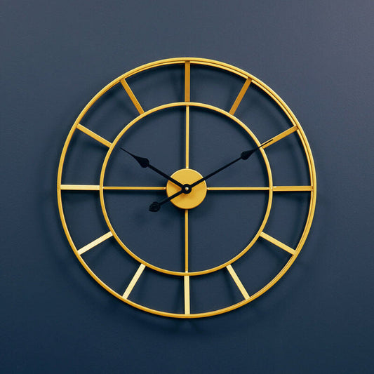 Kent Large Gold Finish Metal Wall Clock