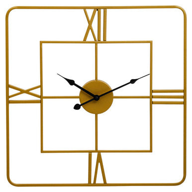 Kent Small Gold Finish Square Wall Clock