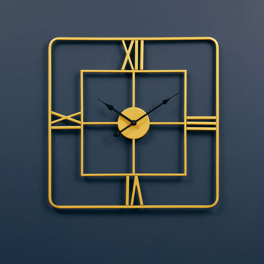 Kent Small Gold Finish Square Wall Clock
