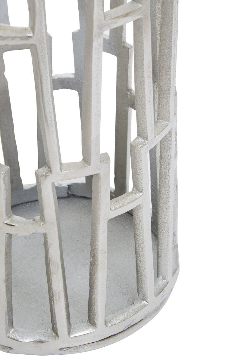Small Silver Finish Candle Holder | Delphi