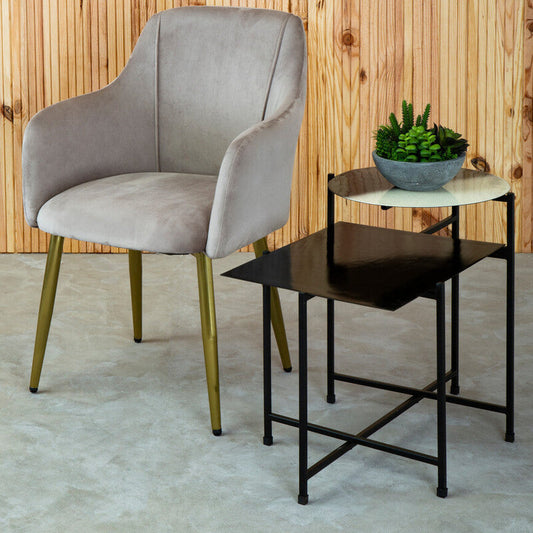 Ramus Two Tier Black And White Ombre Side Table