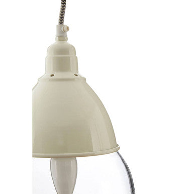 White Glass and Iron Pendant Light | Oslo