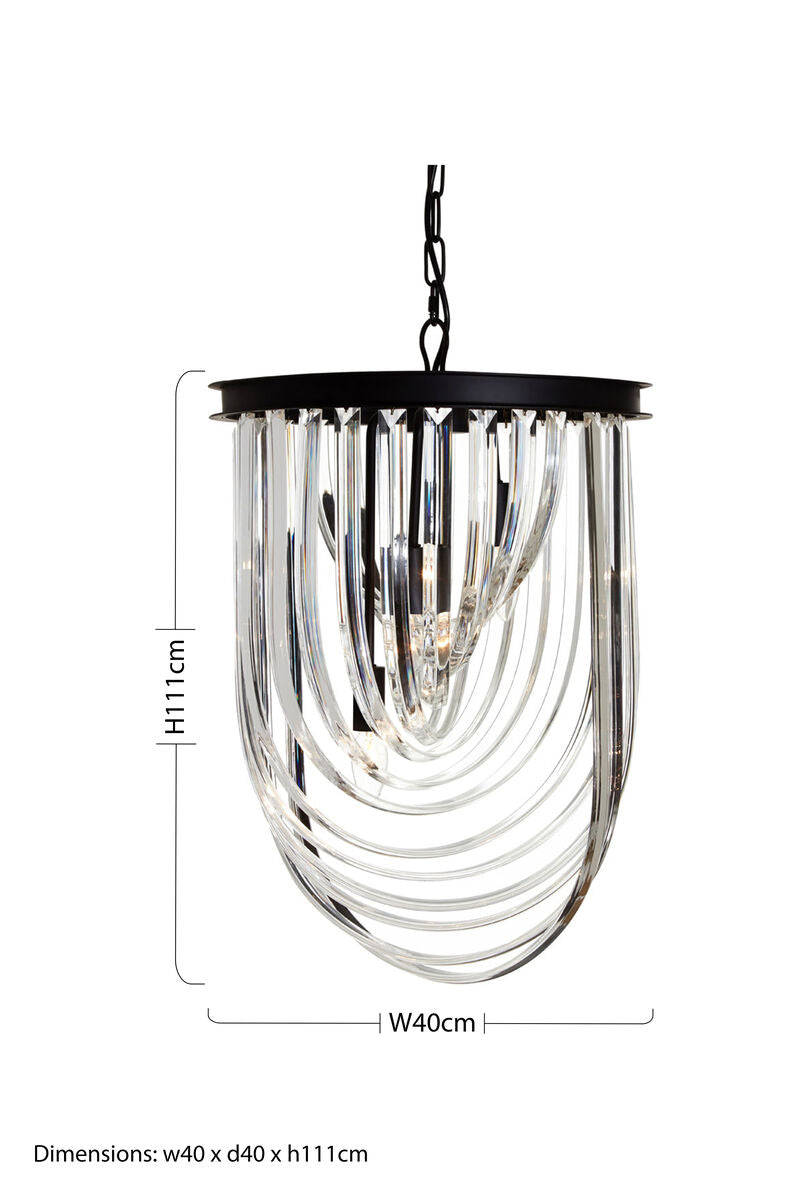 Long Glass Swirl Chandelier | Kensington Townhouse