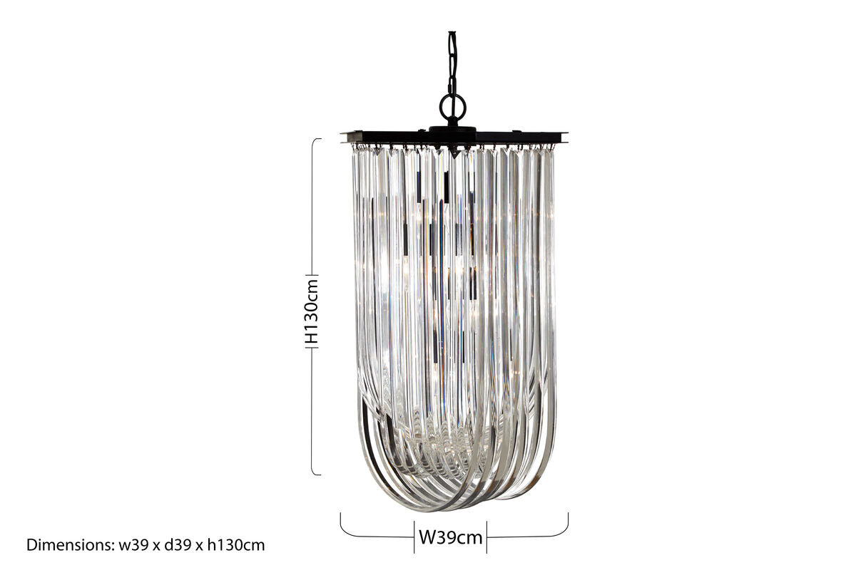 Long Glass Swirl Chandelier | Kensington Townhouse